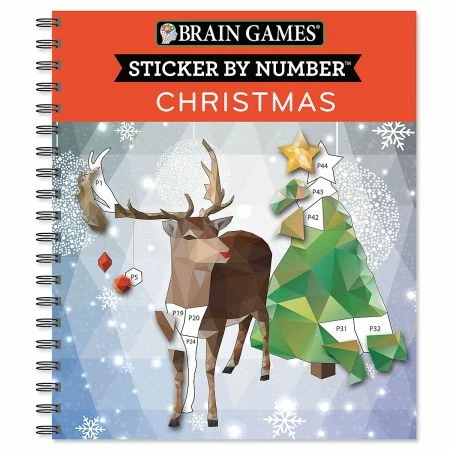 Christmas Sticker By Number Brain Games® 1 Christmas Sticker By Number Brain Games®