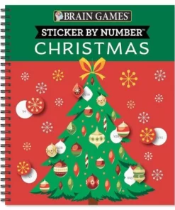 Sticker By Number Christmas Tree Book Brain Games®