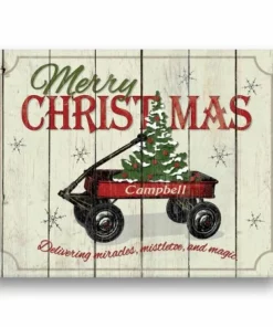 Christmas Personalized Wagon Canvas