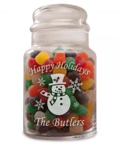 Snowman Personalized Treat Jar