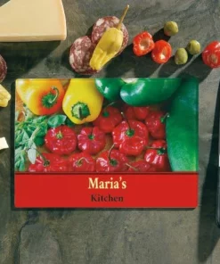 Chili Peppers Tempered Glass Cutting Board -Department Store 609385 04