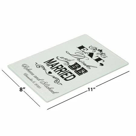Eat, Drink, And Be Married Tempered Glass Cutting Board 2 Eat, Drink, And Be Married Tempered Glass Cutting Board - Image 2