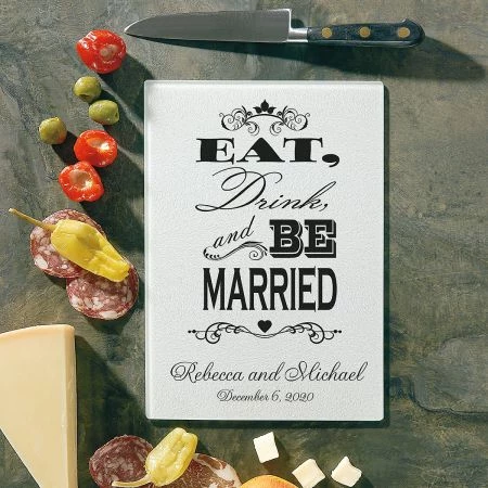 Eat, Drink, And Be Married Tempered Glass Cutting Board 4 Eat, Drink, And Be Married Tempered Glass Cutting Board - Image 4