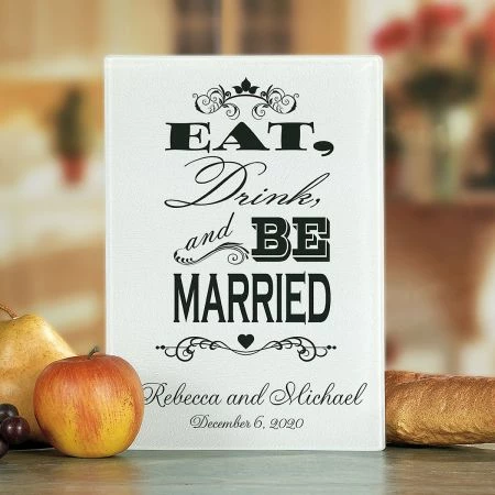 Eat, Drink, And Be Married Tempered Glass Cutting Board 6 Eat, Drink, And Be Married Tempered Glass Cutting Board - Image 6