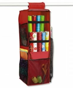 Closet Rod Christmas Gift-Wrap Organizer