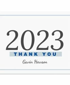 Blue Border Graduation Personalized Thank You Note Cards