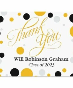 Dots Graduation Personalized Thank You Note Cards
