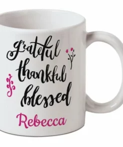 Personalized Grateful, Thankful, Blessed Mug