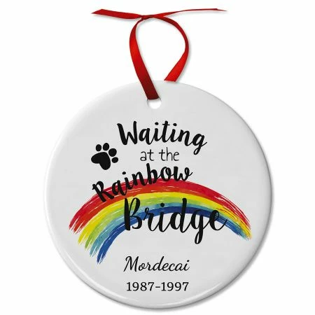 Pawprints Pet Remembrance Ceramic Personalized Christmas Ornament -Department Store 616674