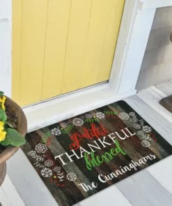 Grateful Personalized Thanksgiving Doormat -Department Store 617530 03