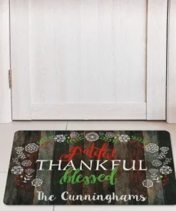 Grateful Personalized Thanksgiving Doormat -Department Store 617530 04