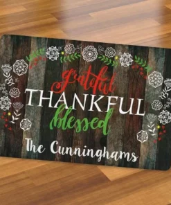 Grateful Personalized Thanksgiving Doormat -Department Store 617530 05