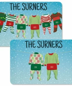 Pajama Family Personalized Christmas Doormat