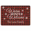 Buffalo Plaid Personalized Christmas Doormat