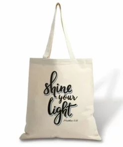 Shine Your Light Natural Canvas Tote