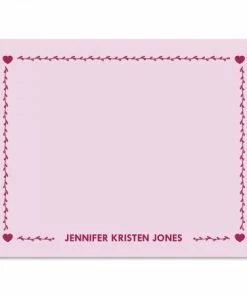 Heart Border Personalized Note Cards