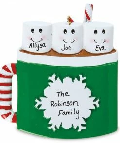 Marshmallow Mug Hand-Lettered Christmas Ornament