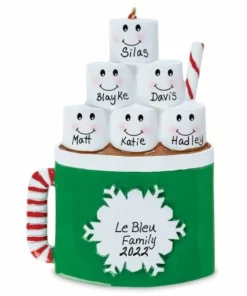 Marshmallow Mug Hand-Lettered Christmas Ornament -Department Store 618846 4 1 2