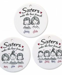 Sisters Personalized Porcelain Ornament