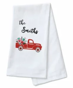 Red Truck Personalized Kitchen Towel