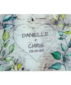 Carved Heart With Names Tempered Glass Cutting Board