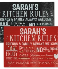 Kitchen Rules Tempered Glass Cutting Board