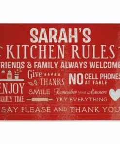 Kitchen Rules Tempered Glass Cutting Board -Department Store 619221 red