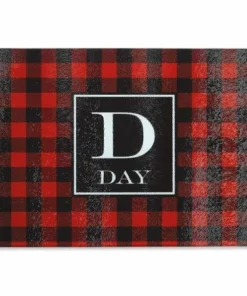 Holiday Plaid Tempered Glass Cutting Board