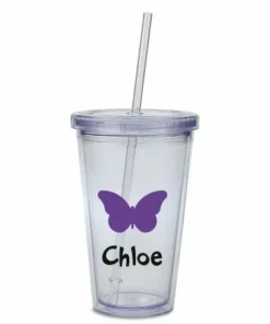 Butterfly Acrylic Personalized Beverage Cup