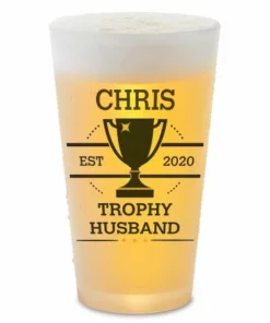 Trophy Husband Personalized Pint Beer Glass