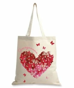 Butterfly Heart Personalized Canvas Tote