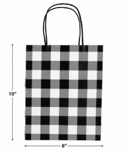 Black & White Plaid Gift Bags -Department Store 619757 03
