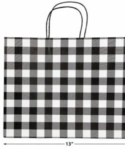 Black & White Plaid Gift Bags -Department Store 619757 04