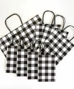 Black & White Plaid Gift Bags -Department Store 619757 06