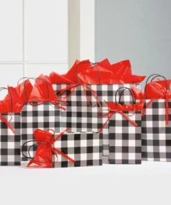Black & White Plaid Gift Bags -Department Store 619757 f2007