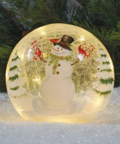 Snowman & Cardinal Globe