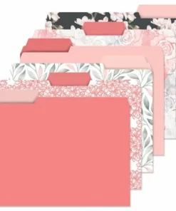Charcoal & Coral File Folders Value Pack -Department Store 619912