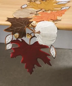 White Pumpkin & Maple Cutwork Table Runner