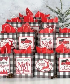 Black And White Holiday Gift Bags