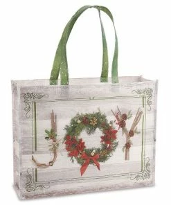 Rustic Christmas Large Shopping Tote Bags -Department Store 620699 05
