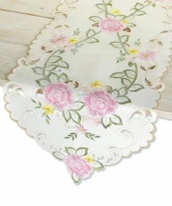 Roses Cutwork Table Runner