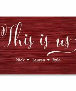 This Is Us Red Personalized Doormat