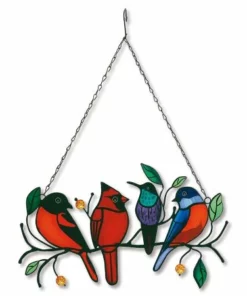 Winter Birds Hanging Metal Decoration