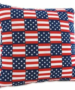 Patriotic Patchwork Throw Pillow