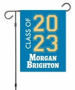 School Colors Graduation Personalized Garden Flag