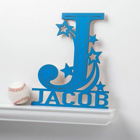 Blue Name & Initial Personalized Plaque 2 Blue Name & Initial Personalized Plaque - Image 2