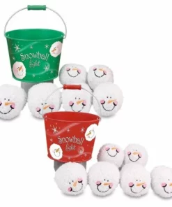Tin Bucket & 6 Plush Snowballs