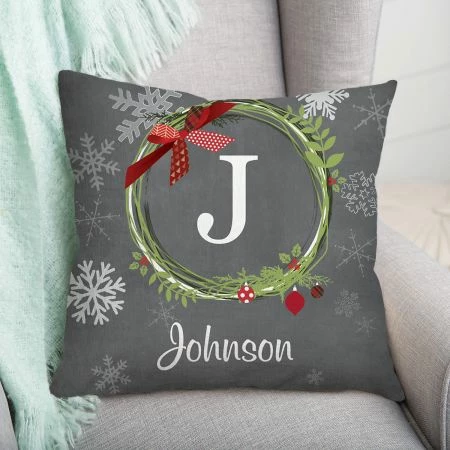 Christmas Wreath Personalized Pillow 2 Christmas Wreath Personalized Pillow - Image 2