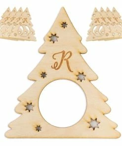 Christmas Tree Personalized Wood Napkin Rings