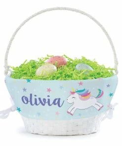 Personalized Unicorn Easter Basket With Liner